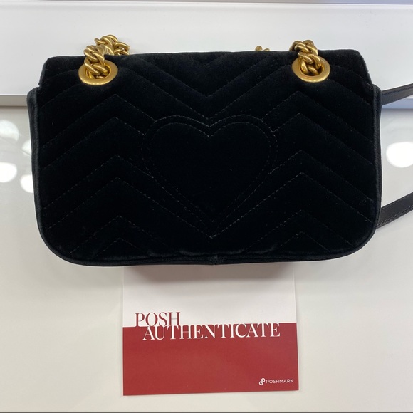‼️SOLD‼️ Gucci GG Marmont matelassé velvet mini bag - Picture 3 of 9